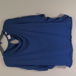 Chico's sheer blue draped sleeve top size 3 (XL)